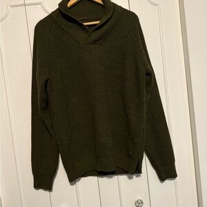 Scotch & Soda Dark Green fisherman shawl neck Sweater